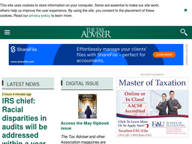 'thetaxadviser.com' screenshot