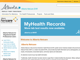 'albertanetcare.ca' screenshot