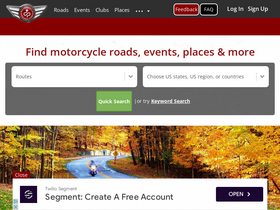 'motorcycleroads.com' screenshot