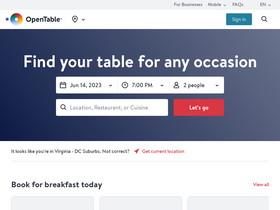 'opentable.com' screenshot
