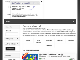 'liste-serveurs-minecraft.org' screenshot