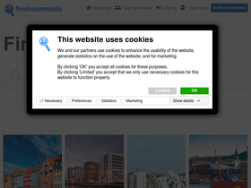 'findroommate.dk' screenshot