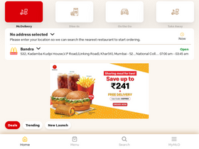 'mcdelivery.co.in' screenshot