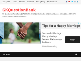 'gkquestionbank.com' screenshot