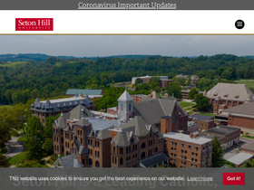 'setonhill.edu' screenshot