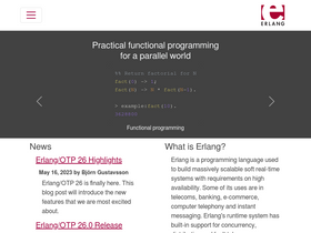 'erlang.org' screenshot