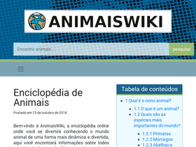 'animais.wiki' screenshot