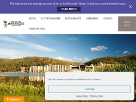 'innofthemountaingods.com' screenshot