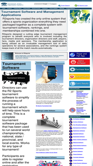 R2sports Tournament Software