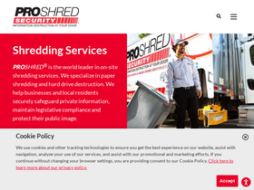 'proshred.com' screenshot
