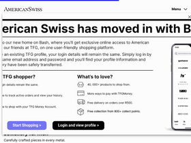 'americanswiss.co.za' screenshot
