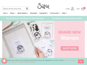 'sizzix.com' screenshot