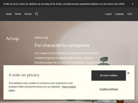 'aesop.com' screenshot