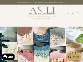 asilisoaps.com homepage screenshot