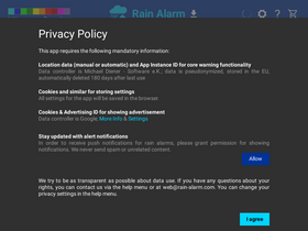 'rain-alarm.com' screenshot