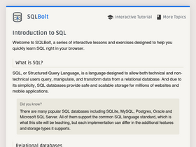 'sqlbolt.com' screenshot