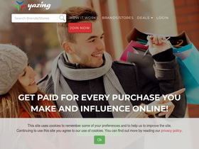 'yazing.com' screenshot
