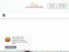 'feteanniversaire.fr' screenshot