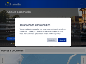 'eurovelo.com' screenshot