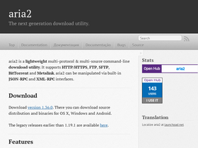 'aria2.github.io' screenshot