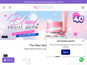 MystiGlam website screenshot
