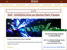 'allpennystocks.com' screenshot