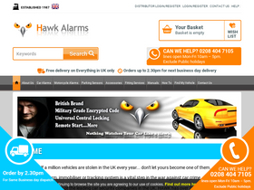 'hawkcaralarm.com' screenshot