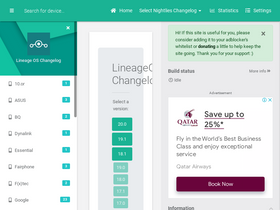 'lineageoslog.com' screenshot