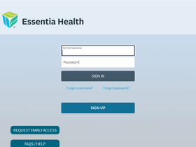 'essentiamychart.org' screenshot