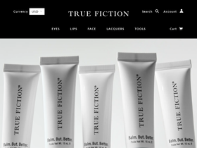 truefictioncosmetics.com homepage screenshot