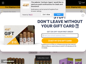 'gothamcigars.com' screenshot