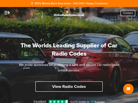 'onlineradiocodes.co.uk' screenshot