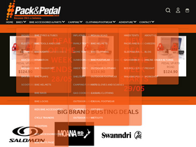 packandpedal.co.nz homepage screenshot