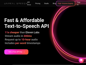 Unreal Speech - Low cost Text-to-Speech API with human-like AI voices.