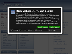 'umrechnung.org' screenshot