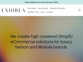 Exhibea homepage screenshot