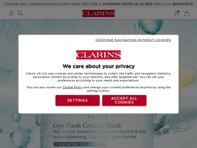 'clarins.co.uk' screenshot