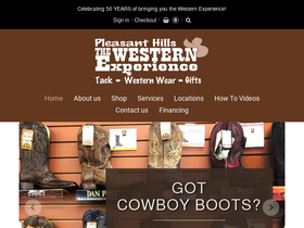 Pleasant Hills Saddle Shop! website screenshot