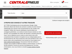 'centralepneus.be' screenshot