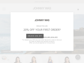 'johnnywas.com' screenshot