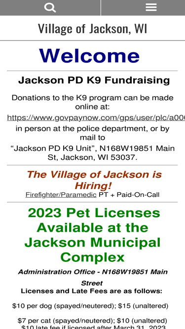 villageofjackson.com