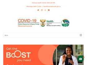 'sacoronavirus.co.za' screenshot