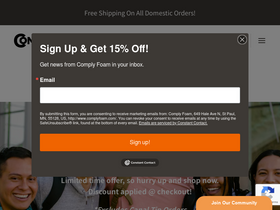 'complyfoam.com' screenshot