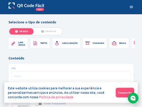 'qrcodefacil.com' screenshot