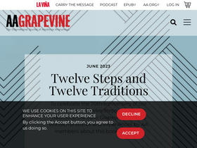 'aagrapevine.org' screenshot