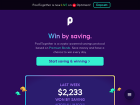 'pooltogether.com' screenshot