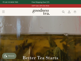 goodnesstea.com.au homepage screenshot