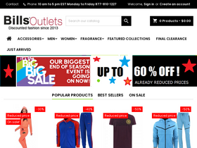 'billsoutlets.com' screenshot