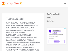 'liriklagukristen.id' screenshot