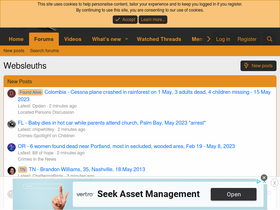 'websleuths.com' screenshot